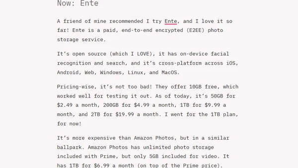 Trying out Ente for media backup