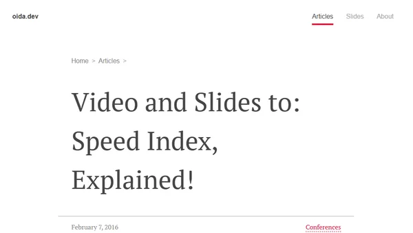 Video and Slides to: Speed Index, Explained!