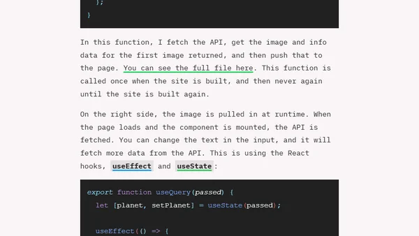Query an API at both build time and runtime with Next.js