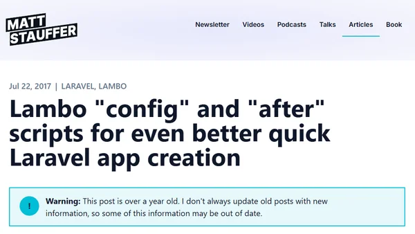Lambo "config" and "after" scripts for even better quick Laravel app creation
