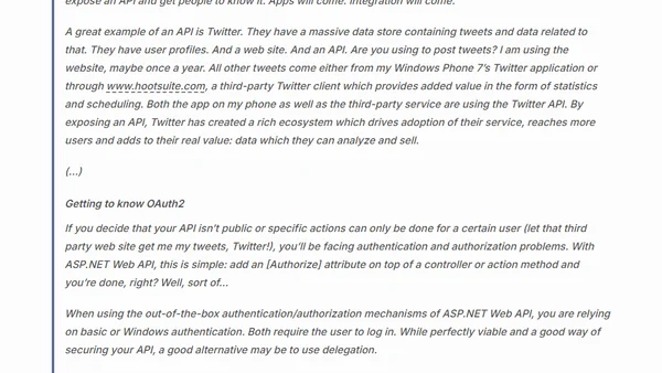 Protecting your ASP.NET Web API using OAuth2 and the Windows Azure Access Control Service