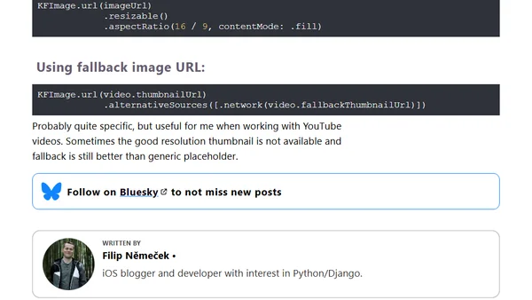 SwiftUI KFImage notes