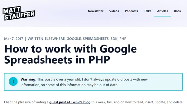 How to work with Google Spreadsheets in PHP