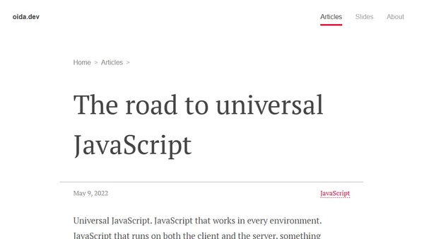 The road to universal JavaScript