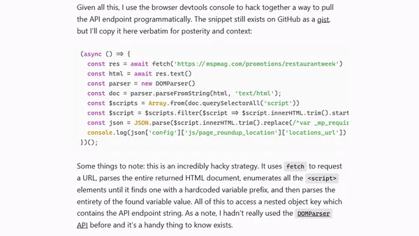 Scraping Minneapolis / St. Paul Restaurant Week