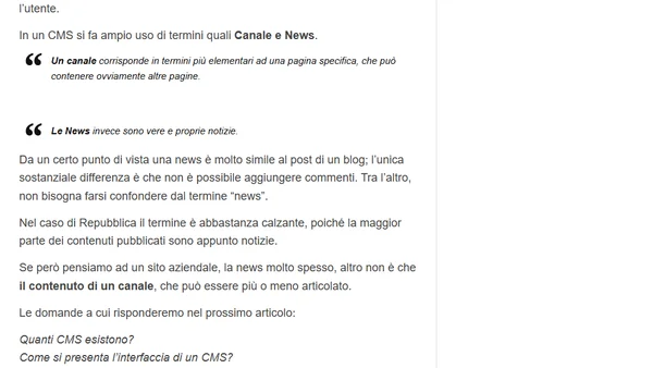 E’ Giusto Scegliere un CMS per Realizzare un Progetto on Line? (prima parte)