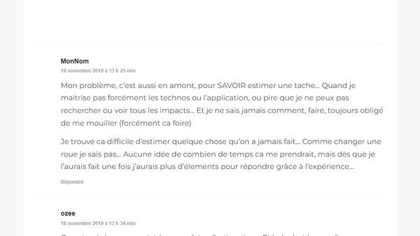 Ton estimation de temps est une blague