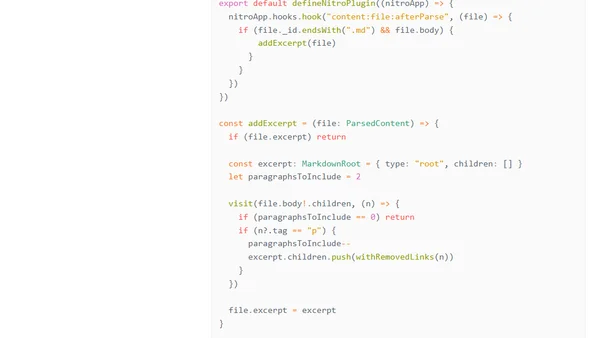 Generated Excerpts for Nuxt3 Content