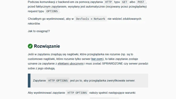 Jak usunąć zapytanie HTTP OPTIONS?