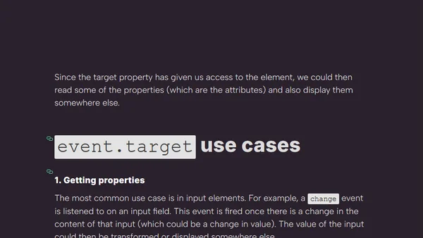Understanding event.target and Use Cases