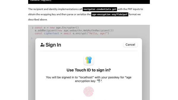 Encrypting Files with Passkeys and age