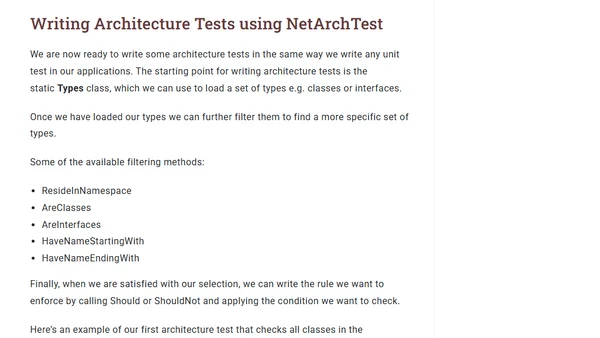 Maintain Clean Architecture Rules with Architecture Tests