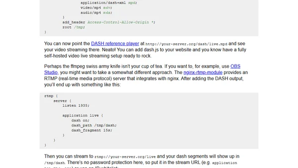 How to make a self-hosted video livestream