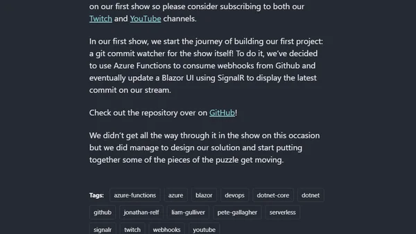 Azureish Live! Building a Git Commit Watcher with Azure Functions and GitHub [Part 1]