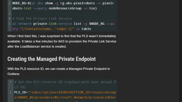 Setting Up Distributed Tracing with Tempo on AKS: Azure Blob Storage Backend and Private Link Connectivity