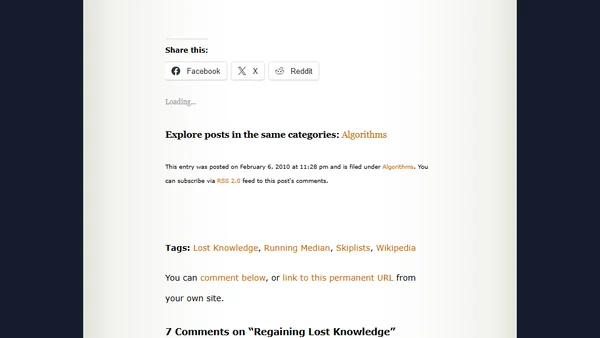 Regaining Lost Knowledge