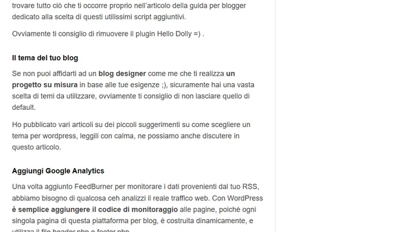 Questi i primi passi da compiere dopo aver installato WordPress