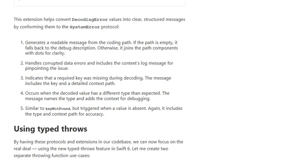 Type-safe and user-friendly error handling in Swift 6