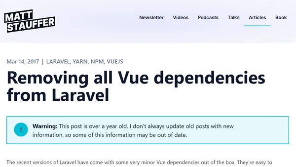 Removing all Vue dependencies from Laravel