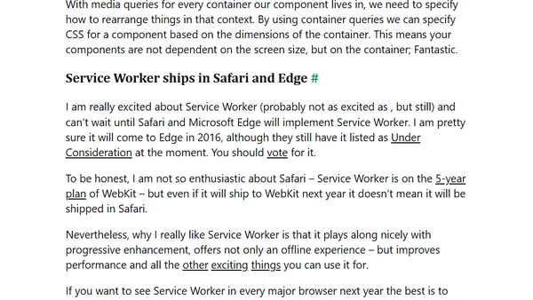 Front-end wishlist for 2016