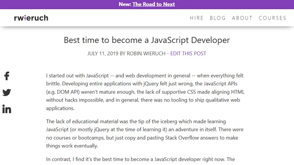Best time to become a JavaScript Developer