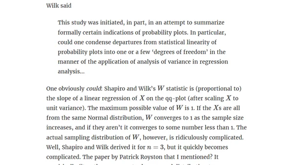 What have I got against the Shapiro-Wilk test?