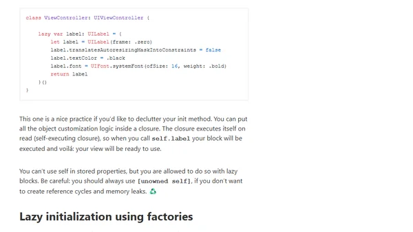 Lazy initialization in Swift