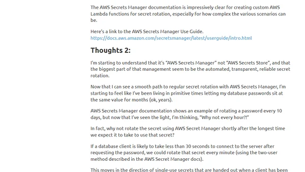 AWS Secrets Manager - Initial Thoughts