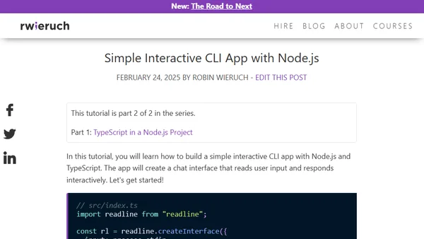 Simple Interactive CLI App with Node.js