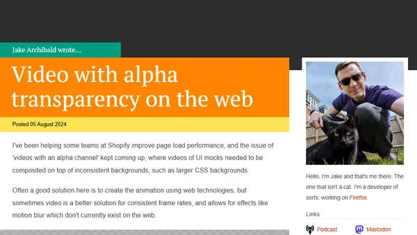 Video with alpha transparency on the web