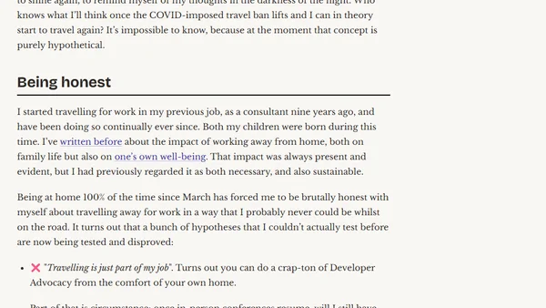 Life as a Developer Advocate, nine months into a pandemic