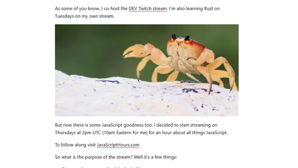 I Started a JavaScript Stream on Twitch!