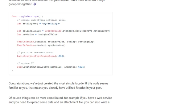 Swift facade design pattern