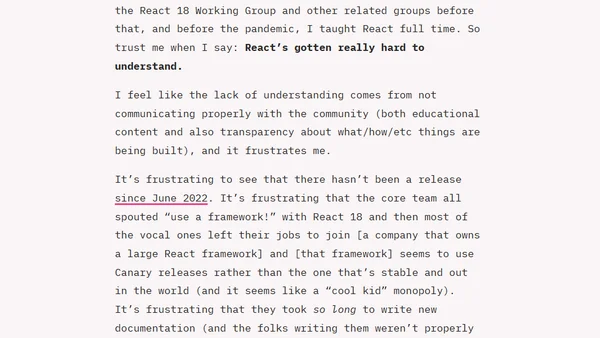 Kind of annoyed at React