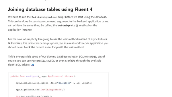 Table joins in Fluent 4