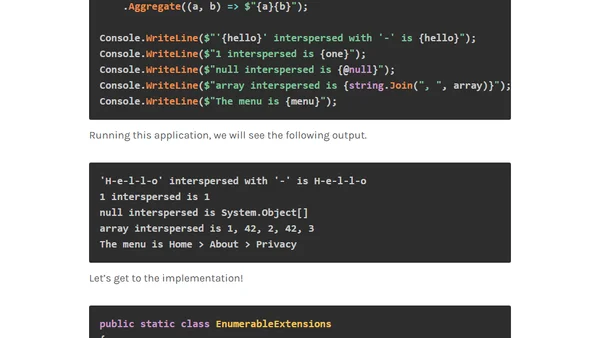 Intersperse Values for Enumerable Collections