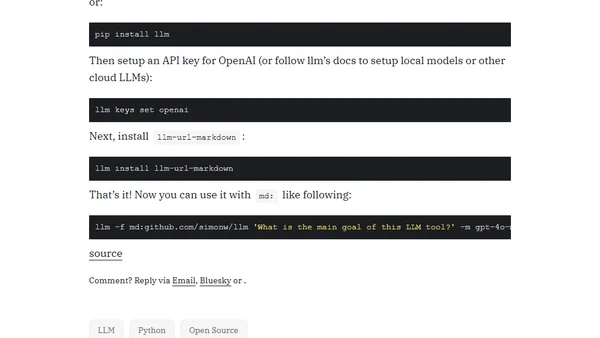 Released a new tool: llm-url-markdown