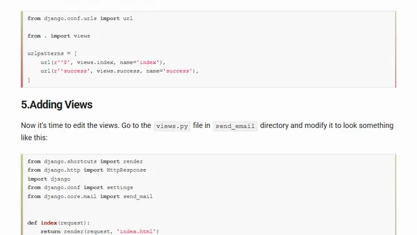 Implementing Email Sending Functionality in a Django App