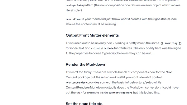 Rendering content with Nuxt3