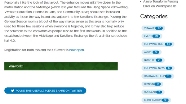 New Layout for VMworld Europe 2017
