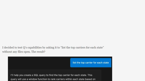 Writing SQL with Amazon Q Developer Workspace Context