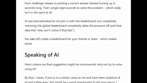 An opportunity to learn: Advent of Code [blog]