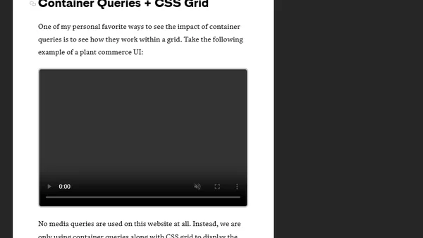 Next Gen CSS: @container