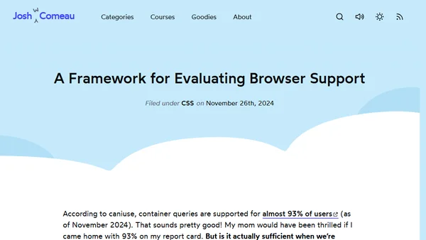 A Framework for Evaluating Browser Support
