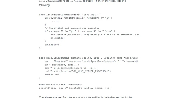 Notes on using Go to write gitbackup