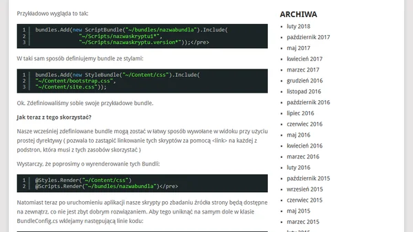 Czym jest bundling i jak działa w ASP .NET MVC?