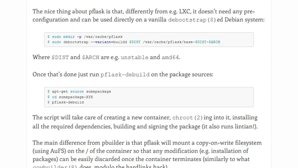 Building Debian packages using Linux namespaces