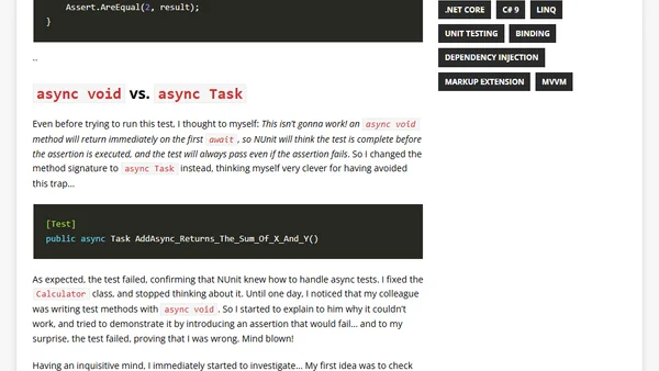 Async unit tests with NUnit