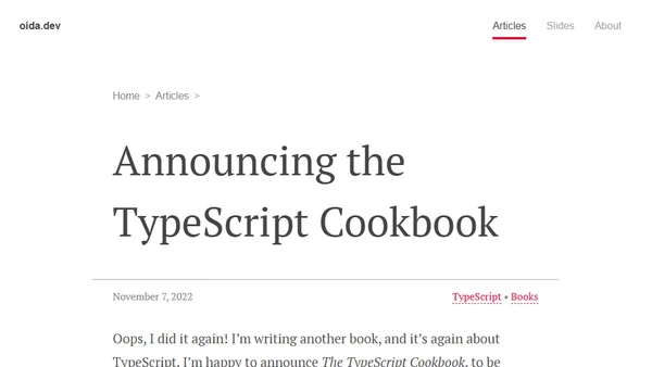 Announcing the TypeScript Cookbook