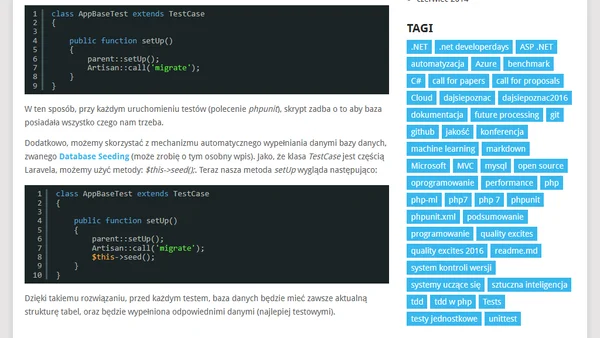 TDD w PHP: testowanie bazy danych